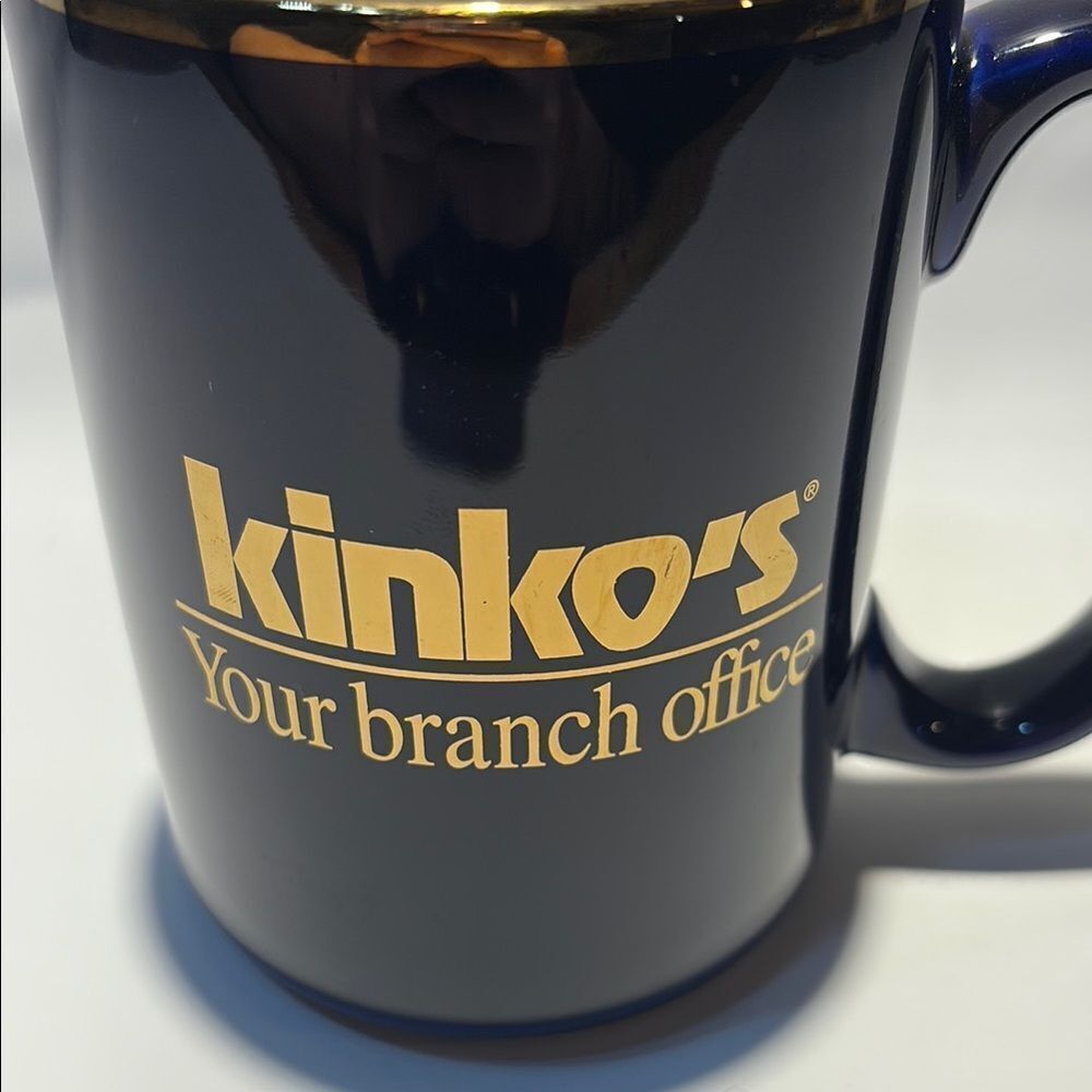 Vintage dark blue and gold Kinko’s coffee mug - Picture 2 of 9